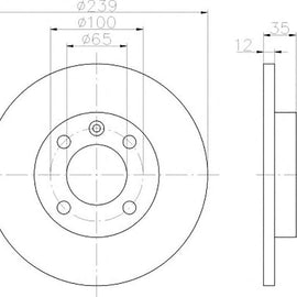 Volkswagen Caddy - Front Brake Disc | OPTIMA | TBD7242-D - SKU TBD7242-D - SpareMe South Africa