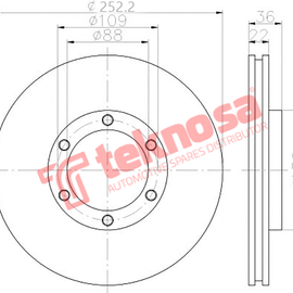 Brake Components Brake Disc TBD7268-D OPTIMA