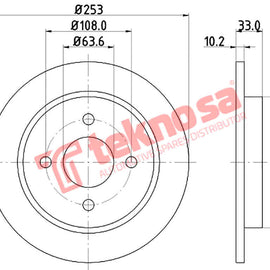 Brake Components Brake Disc TBD7331-D OPTIMA