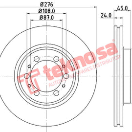 Brake Components Brake Disc TBD7378-D OPTIMA