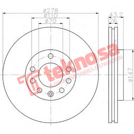 Brake Components Brake Disc TBD7416-D OPTIMA