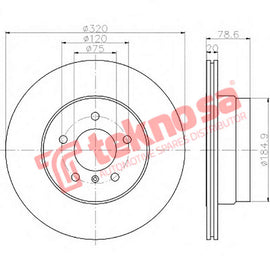 Brake Components Brake Disc TBD7434-D OPTIMA