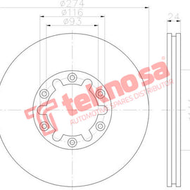 Brake Components Brake Disc TBD7476-D OPTIMA