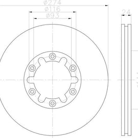 FORD Drifter - Front Brake Disc | OPTIMA | TBD7476-D - SKU TBD7476-D - SpareMe South Africa