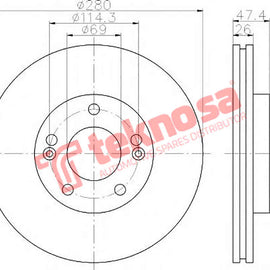 Brake Components Brake Disc TBD7479-D OPTIMA