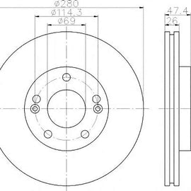 HYUNDAI Sonata - Front Brake Disc | OPTIMA | TBD7479-D - SKU TBD7479-D - SpareMe South Africa