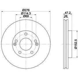 HYUNDAI Trajet - Front Brake Disc | OPTIMA | TBD7485-D - SKU TBD7485-D - SpareMe South Africa