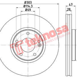 Brake Components Brake Disc TBD7491-D OPTIMA