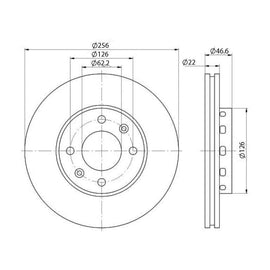 HYUNDAI Accent - Front Brake Disc | OPTIMA | TBD7493-D - SKU TBD7493-D - SpareMe South Africa