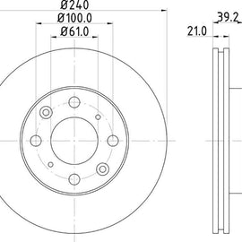 HONDA Jazz - Front Brake Disc | OPTIMA | TBD7502-D - SKU TBD7502-D - SpareMe South Africa