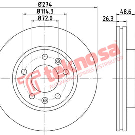 Brake Components Brake Disc TBD7528-D OPTIMA