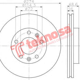 Brake Components Brake Disc TBD7531-D OPTIMA