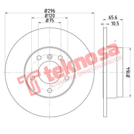 Brake Components Brake Disc TBD7536-D OPTIMA