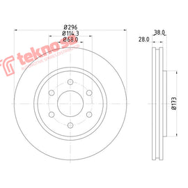 Brake Components Brake Disc TBD7539-D OPTIMA