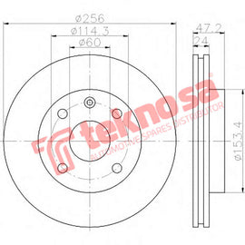 Brake Components Brake Disc TBD7559-D OPTIMA