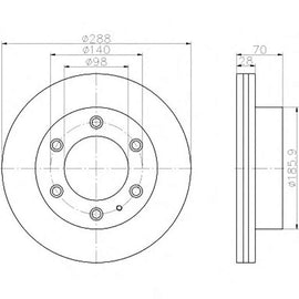 FORD Everest - Front Brake Disc | OPTIMA | TBD7577-D - SKU TBD7577-D - SpareMe South Africa