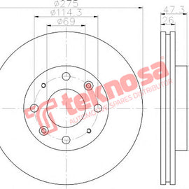 Brake Components Brake Disc TBD7585-D OPTIMA