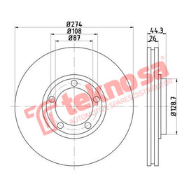 Brake Components Brake Disc TBD7587-D OPTIMA