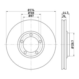 HYUNDAI H1 - Front Brake Disc | OPTIMA | TBD7587-D - SKU TBD7587-D - SpareMe South Africa
