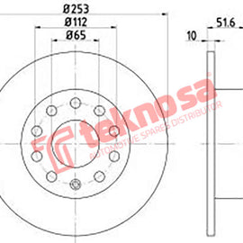 Brake Components Brake Disc TBD7611-D OPTIMA