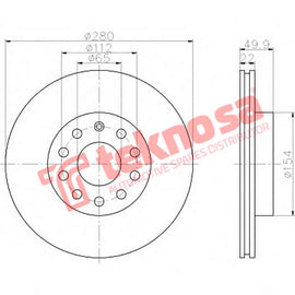 Brake Components Brake Disc TBD7643-D OPTIMA
