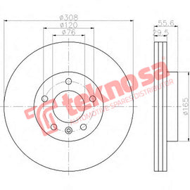 Brake Components Brake Disc TBD7645-D OPTIMA