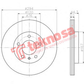 Brake Components Brake Disc TBD7646-D OPTIMA