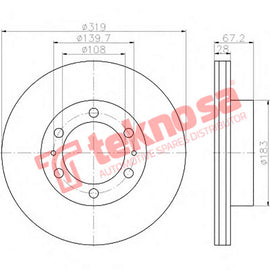 Brake Components Brake Disc TBD7648-D OPTIMA