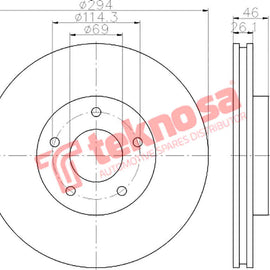 Brake Components Brake Disc TBD7653-D OPTIMA