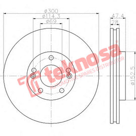 Brake Components Brake Disc TBD7666-D OPTIMA