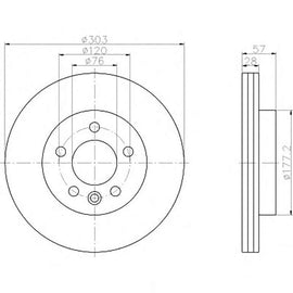 Volkswagen Amarok - Front Brake Disc | OPTIMA | TBD7669-D - SKU TBD7669-D - SpareMe South Africa
