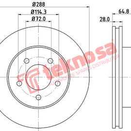 Brake Components Brake Disc TBD7682-D OPTIMA