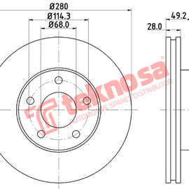 Brake Components Brake Disc TBD7689-D OPTIMA
