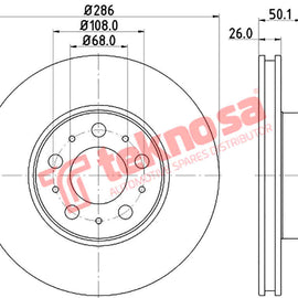 Brake Components Brake Disc TBD7696-D OPTIMA