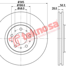 Brake Components Brake Disc TBD7697-D TEKNOSA