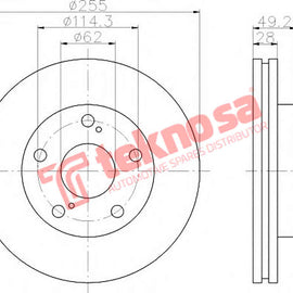 Brake Components Brake Disc TBD7723-D OPTIMA