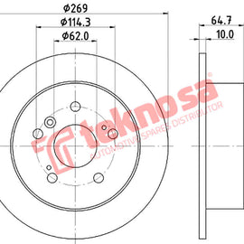 Brake Components Brake Disc TBD7725-D OPTIMA