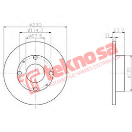 Brake Components Brake Disc TBD7852-D OPTIMA