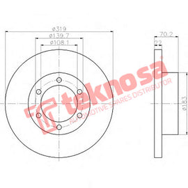 Brake Components Brake Disc TBD7957-D OPTIMA