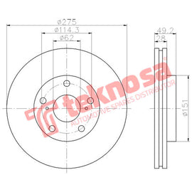 Brake Components Brake Disc TBD7998-D OPTIMA