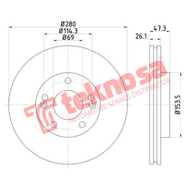 Brake Components Brake Disc TBD8026-D OPTIMA