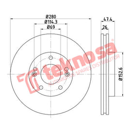 Brake Components Brake Disc TBD8031-D OPTIMA