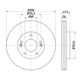 HYUNDAI Carens - Front Brake Disc | OPTIMA | TBD8031-D - SKU TBD8031-D - SpareMe South Africa