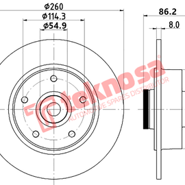 Brake Components Brake Disc TBD8034-D OPTIMA