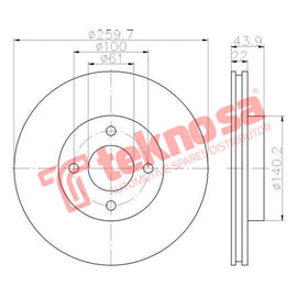 Brake Components Brake Disc TBD8038-D OPTIMA