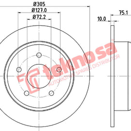 Brake Components Brake Disc TBD8071-D OPTIMA