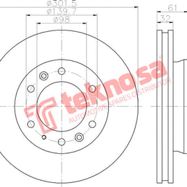 Brake Components Brake Disc TBD8098-D OPTIMA