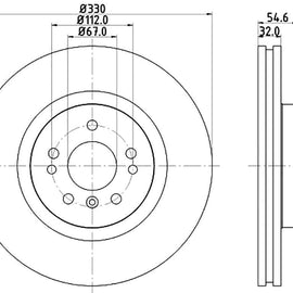 Mercedes-Benz ML-Series - Front Brake Disc | OPTIMA | TBD8122-D - SKU TBD8122-D - SpareMe South Africa