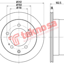 Brake Components Brake Disc TBD8281-D OPTIMA