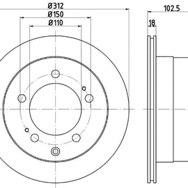 TOYOTA Land Cruiser - Rear Brake Disc | OPTIMA | TBD8281-D - SKU TBD8281-D - SpareMe South Africa